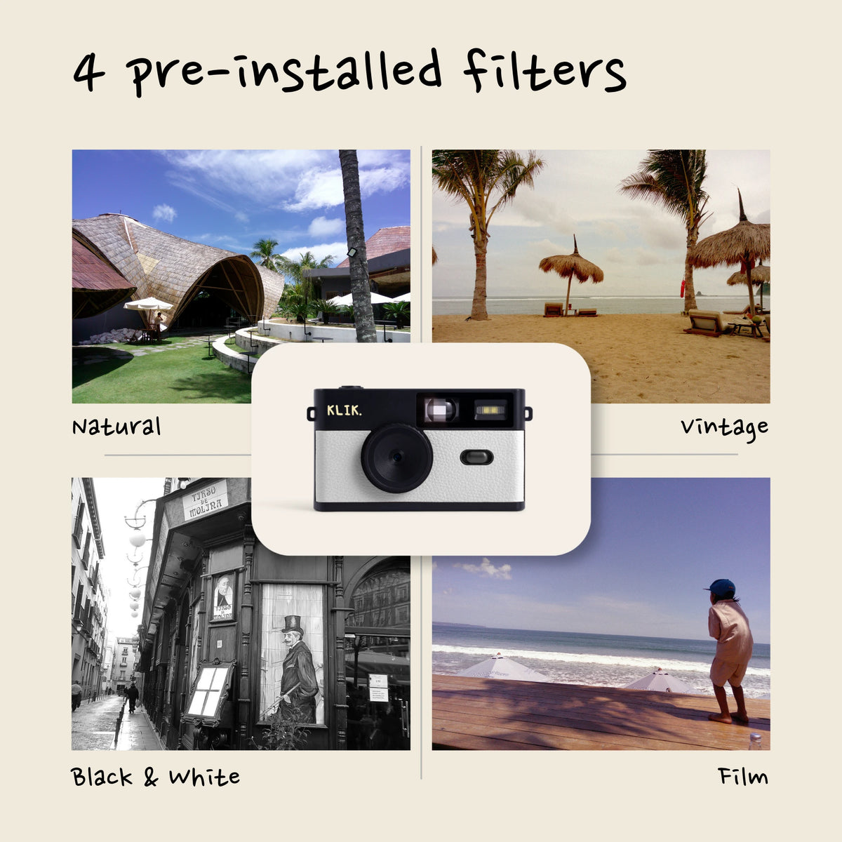 Blanc – Les 4 filtres préinstallés