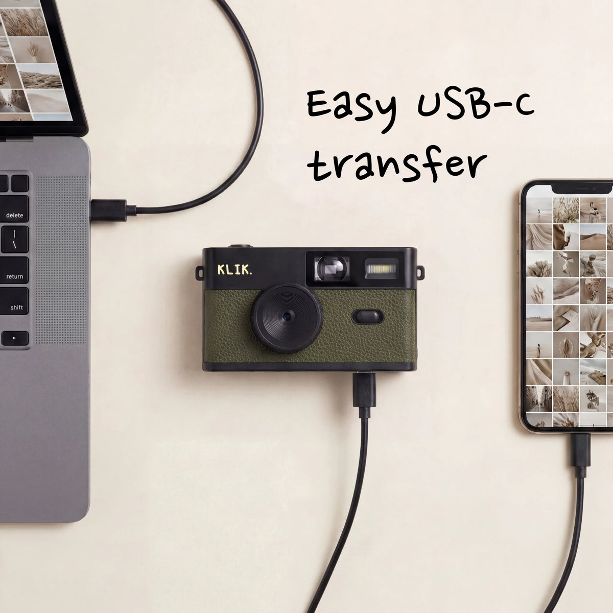 Vert – Transfert des photos en USB-C